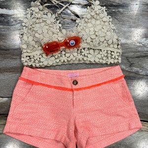 Lilly Pulitzer Papaya Walsh Shorts Size 00 | Style 25678 With fringe
